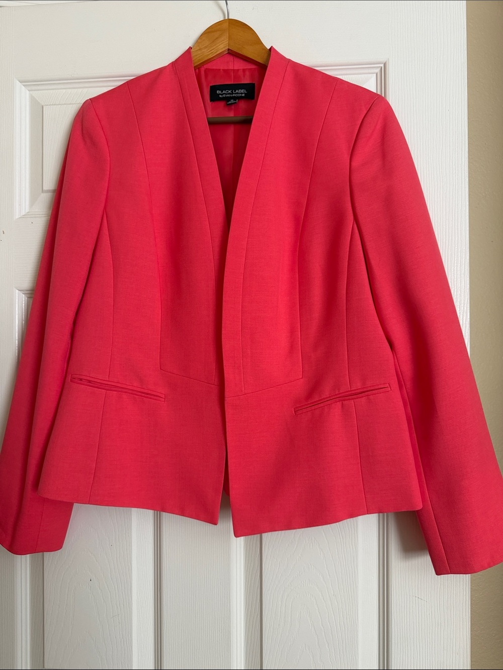 Black Label Coral-Pink Open Front Blazer